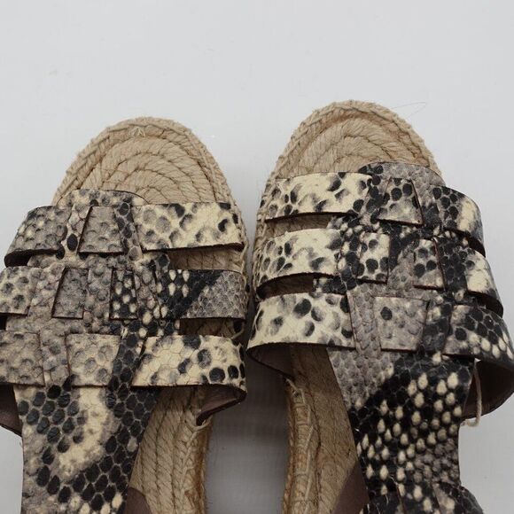 BNIB - La Cord Blanche espadrille platform heels in snake print - Picture 3 of 8